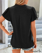 T-shirt Ruffle with V-neck Sleeves