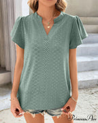 T-shirt Ruffle with V-neck Sleeves