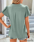 T-shirt Ruffle with V-neck Sleeves