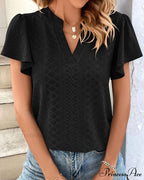 T-shirt Ruffle with V-neck Sleeves
