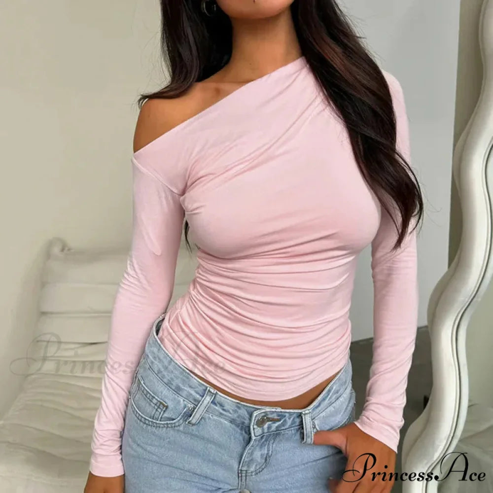 Tailored Style Informal Bateau Neck Off Shoulder Trim Crop Knit Top
