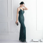 Taisia Formal Stylish Sequin Scroll Dress