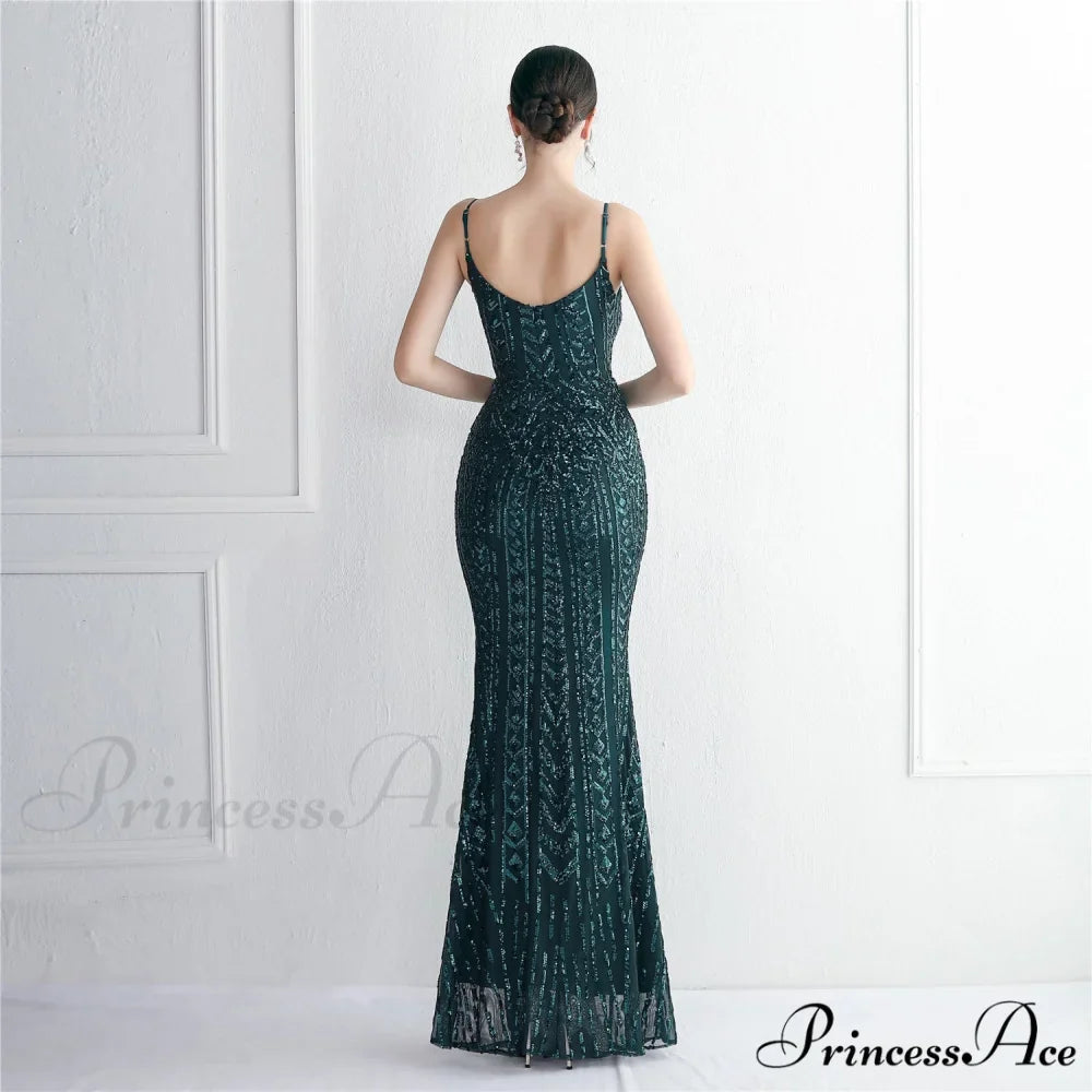 Taisia Formal Stylish Sequin Scroll Dress