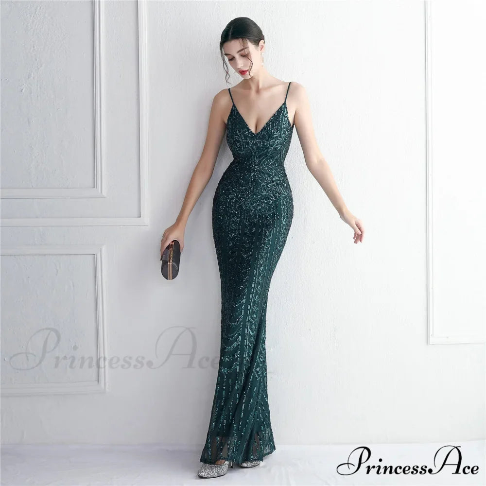 Taisia Formal Stylish Sequin Scroll Dress