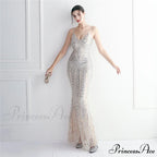 Taisia Formal Stylish Sequin Scroll Dress