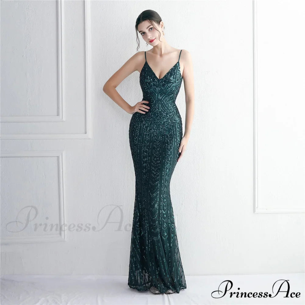 Taisia Formal Stylish Sequin Scroll Dress