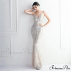 Taisia Formal Stylish Sequin Scroll Dress