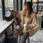 Tall Collar  Broad Extended Sleeve  Baggy Jumper