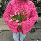 Tall Collar  Broad Extended Sleeve  Baggy Jumper