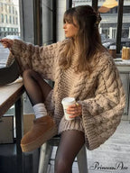 Tall Collar  Broad Extended Sleeve  Baggy Jumper