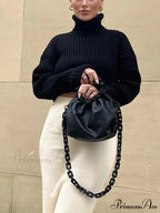 Tall Collar  Ribbed  Shortened Sweater