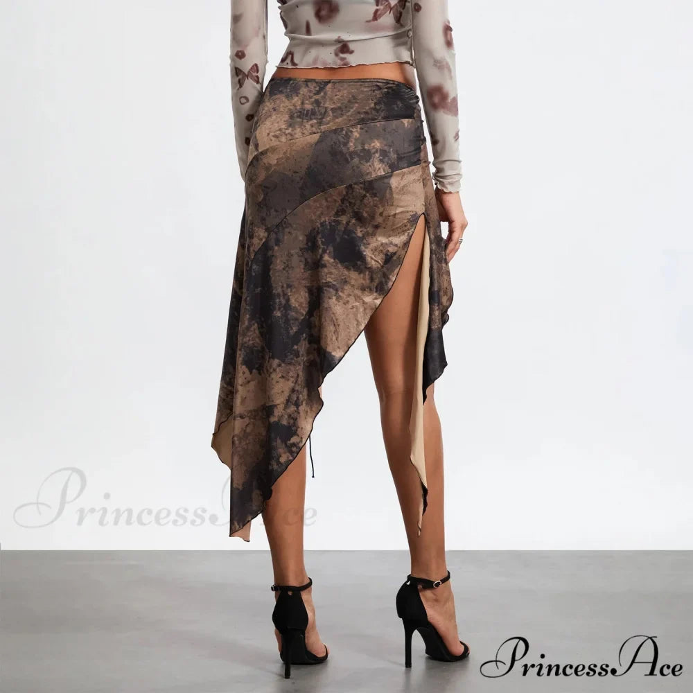 Tall Separated Retro Pattern Skirt