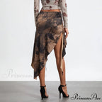 Tall Separated Retro Pattern Skirt