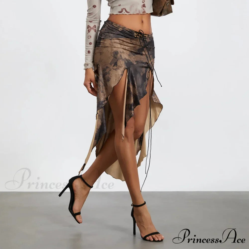 Tall Separated Retro Pattern Skirt