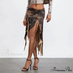 Tall Separated Retro Pattern Skirt