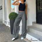 Tall Waist Baggy Fit Cargo Broad Trousers
