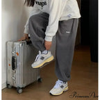 Tall Waist Charcoal Loose Trousers