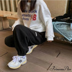 Tall Waist Charcoal Loose Trousers