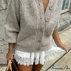 Tall Waist Folded Lace Skirt