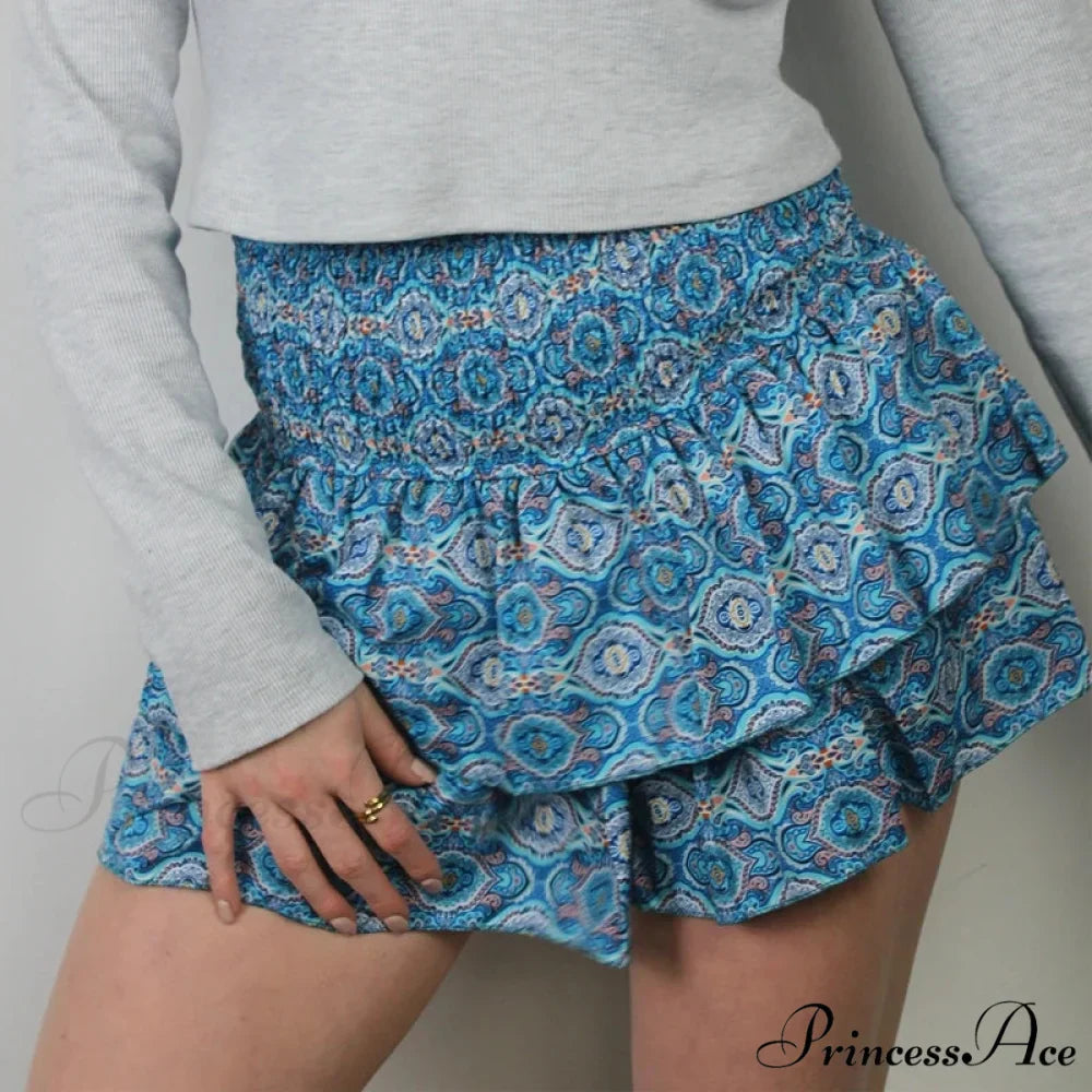 Tall Waist Frilled Country Skirt