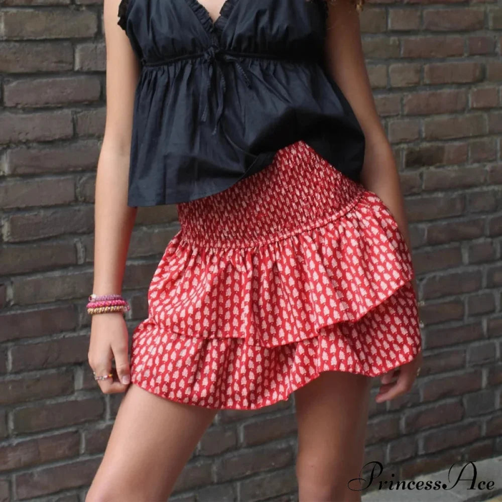 Tall Waist Frilled Country Skirt