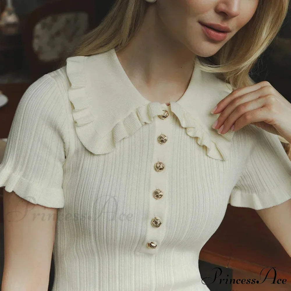 Tall-Waist Knitted Retro Mini Dress