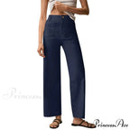 Tall Waist Patch Pocket Straight Trousers