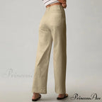 Tall Waist Patch Pocket Straight Trousers