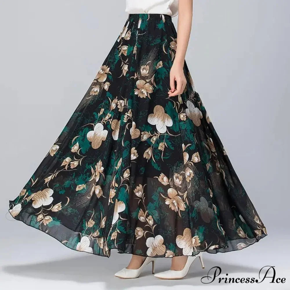 Tall Waist Stretchy Waist Midi Full Long Skirt 2024