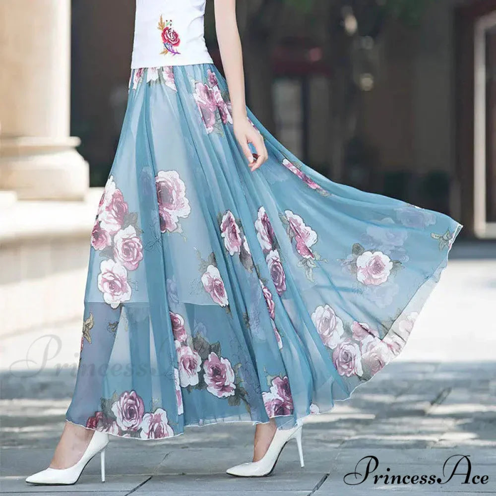 Tall Waist Stretchy Waist Midi Full Long Skirt 2024
