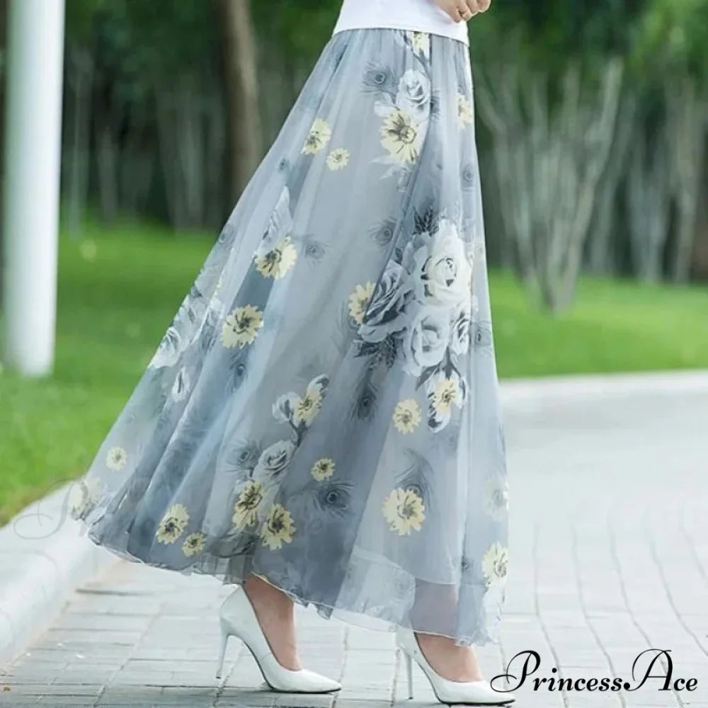 Tall Waist Stretchy Waist Midi Full Long Skirt 2024