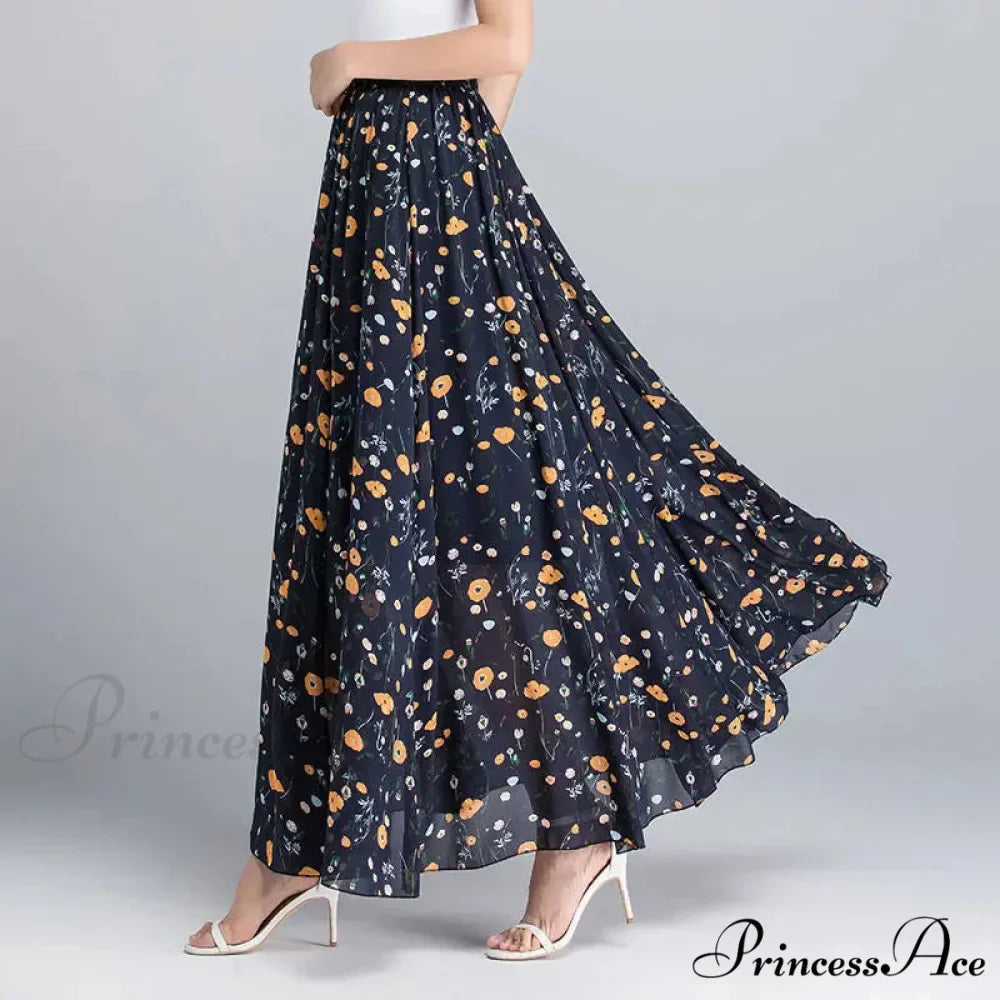 Tall Waist Stretchy Waist Midi Full Long Skirt 2024