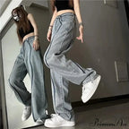 Tall Waisted Baggy Straight Denim Trousers