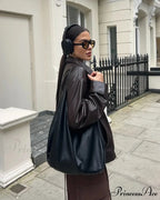 Tan Cinch Lace Leather Jacket