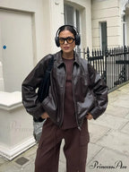 Tan Cinch Lace Leather Jacket