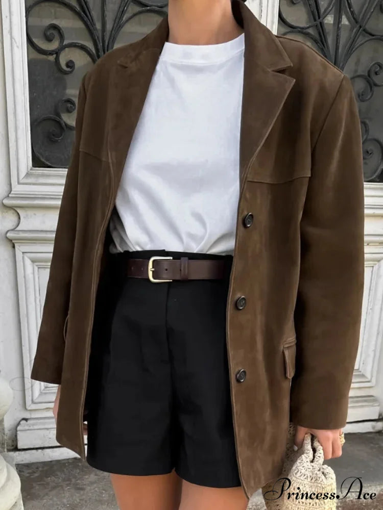 Tan Dual Pocket Blazer Brief Jacket