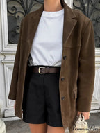 Tan Dual Pocket Blazer Brief Jacket