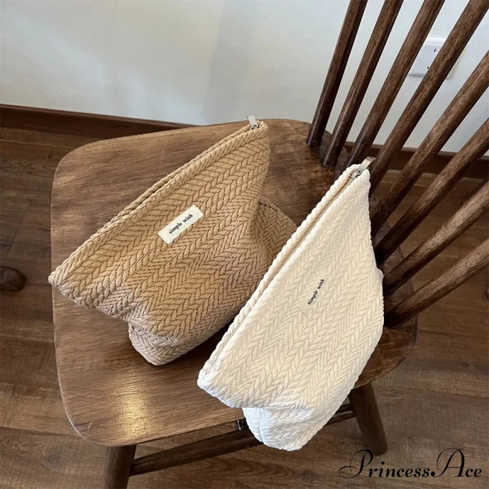 Tan Espresso Cosmetics Pouch Wristlet