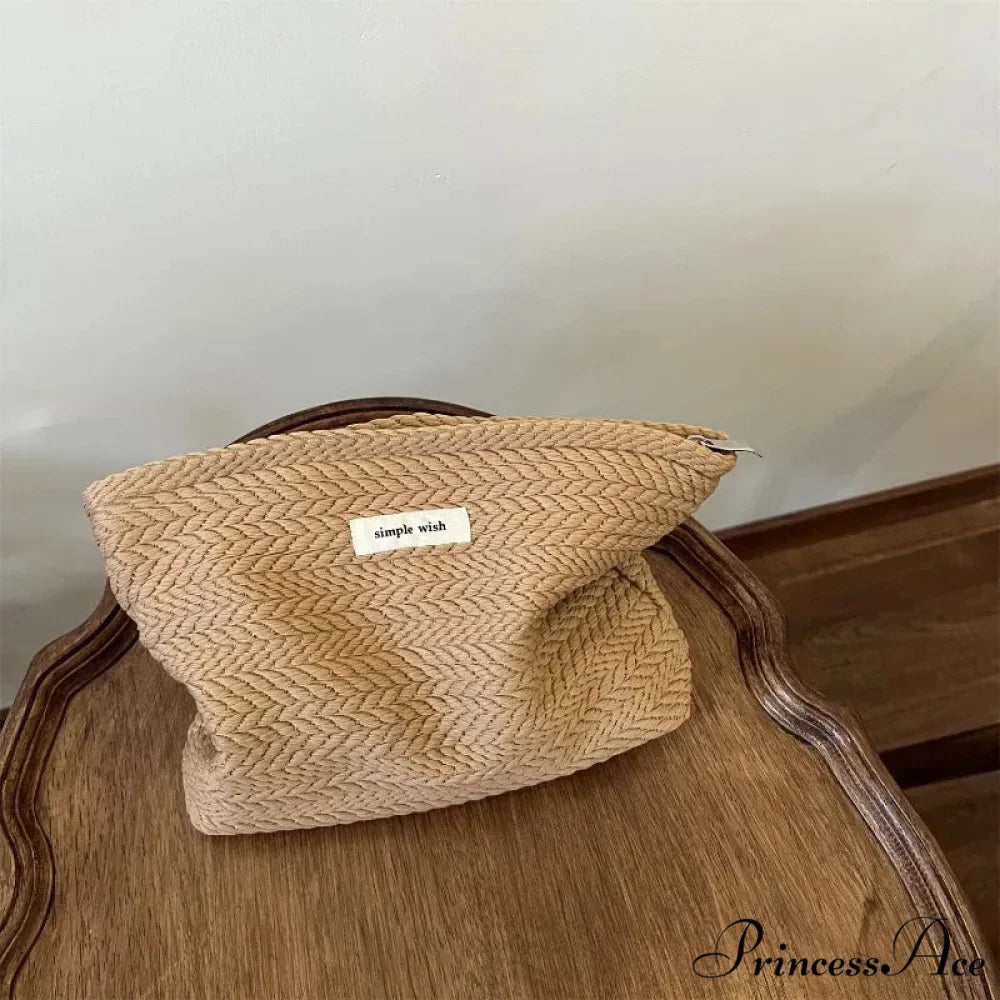 Tan Espresso Cosmetics Pouch Wristlet