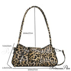 Tan Leopard Faux Leather Crossbody Shoulder Bag