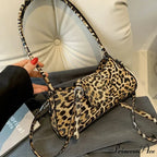 Tan Leopard Faux Leather Crossbody Shoulder Bag