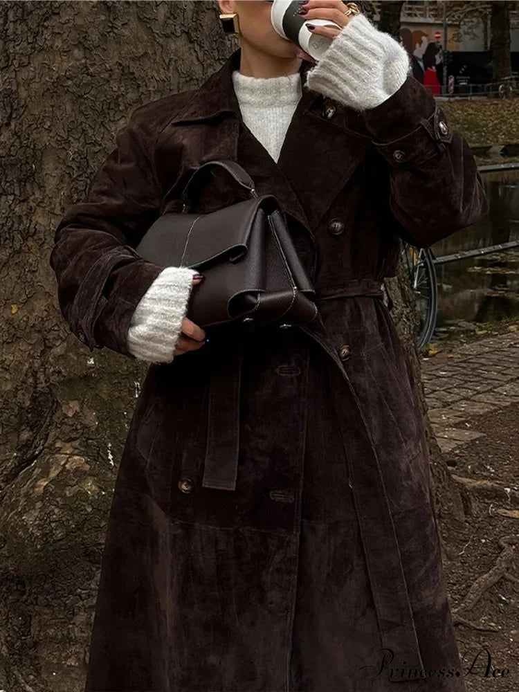 Tan Nubuck Leather Extended Jacket