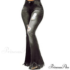 Tassel Ripped Skinny Full Length Vintage Denim Jean