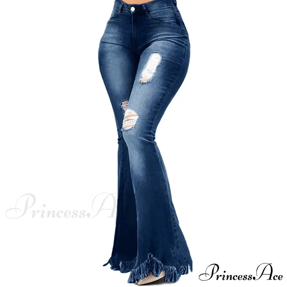Tassel Ripped Skinny Full Length Vintage Denim Jean