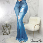 Tassel Ripped Skinny Full Length Vintage Denim Jean