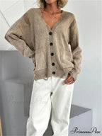 Tattered Button Up Generously Sized Cardigan