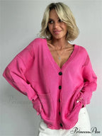 Tattered Button Up Generously Sized Cardigan