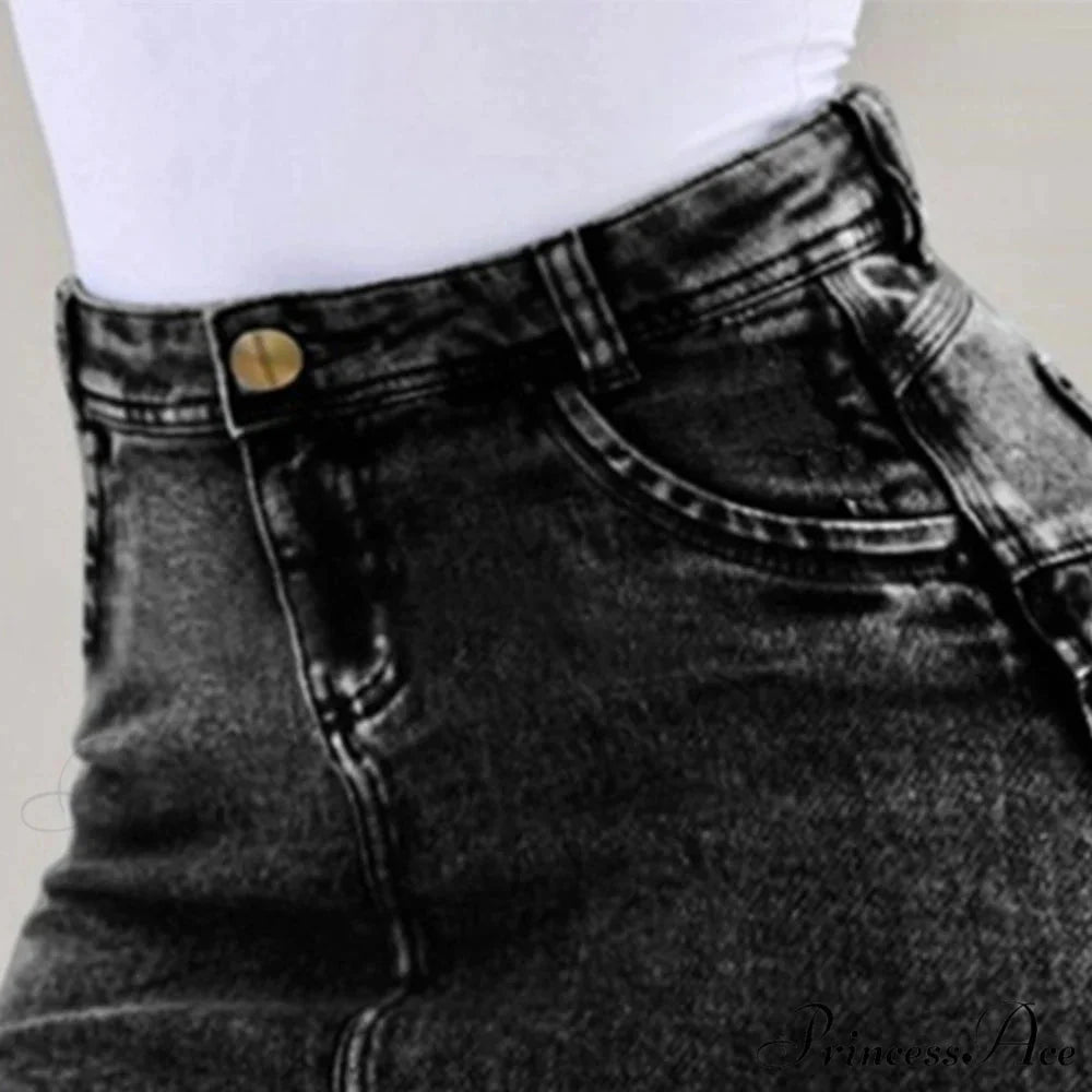 Tattered Edge Festive Denim Skirt