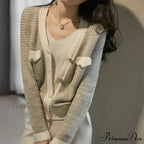 Temperament Small Fragrant Wind Cashmere Loose V-neck Thin Cardigan