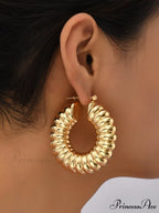 Textured Hoop Earrings For Women